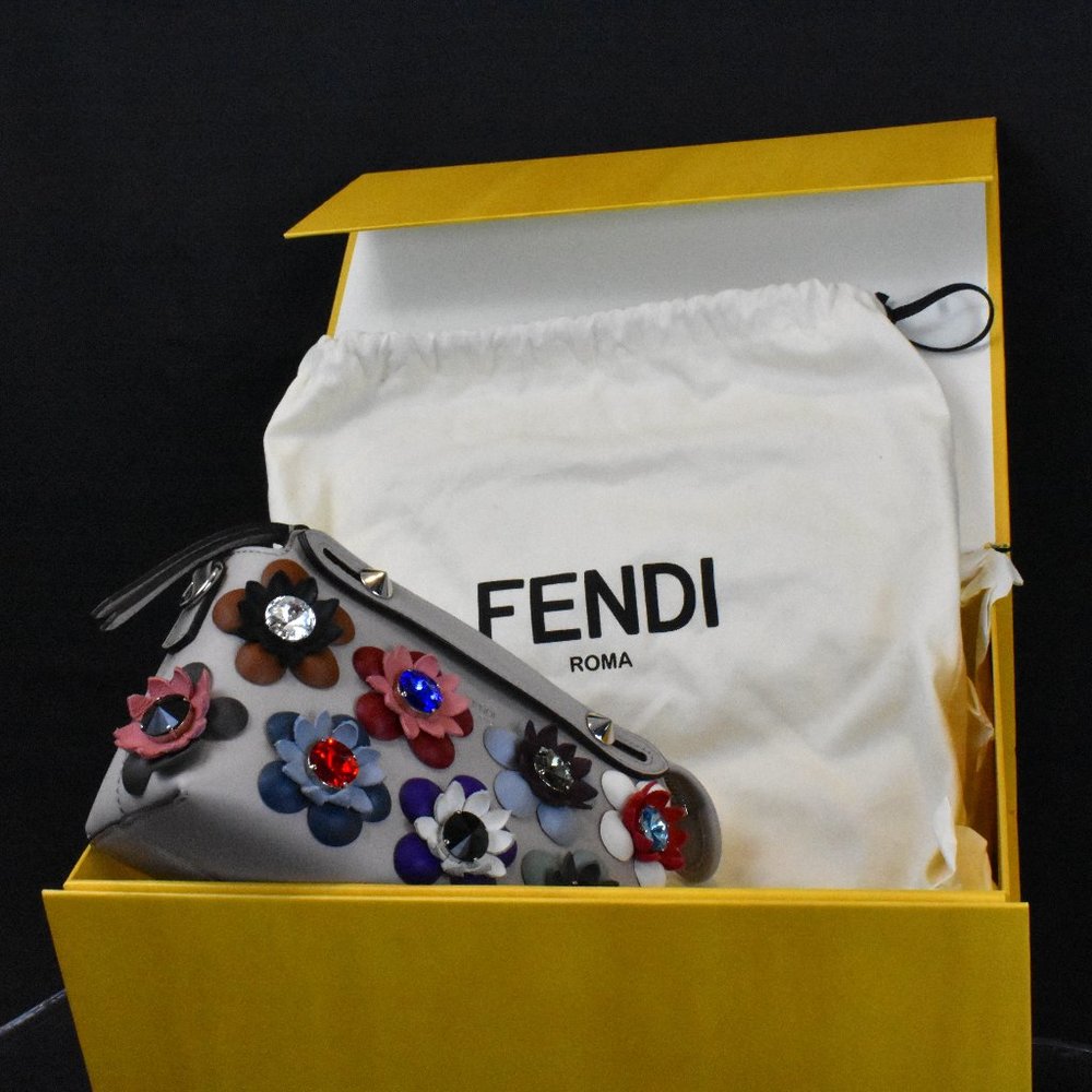 FENDI 'MINI BY THE WAY FLOWERS' BAG